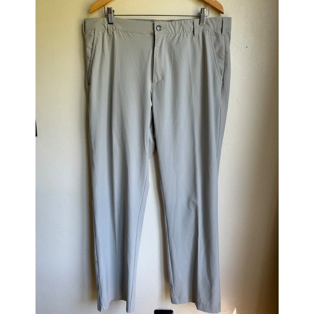 Adidas Ultimate365 Mens Golf Pants 38x32 Light Grey Stretch Performance Trousers